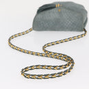 BALLY Chain Shoulder Bag Suede Gray Gold Auth 156484-7