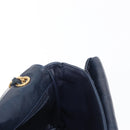 BALLY Chain Shoulder Bag Leather Navy Gold Auth 156485-18