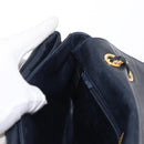 BALLY Chain Shoulder Bag Leather Navy Gold Auth 156485-19