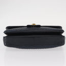 BALLY Chain Shoulder Bag Leather Navy Gold Auth 156485-5
