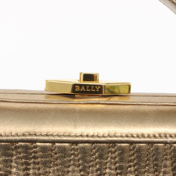 BALLY Chain Shoulder Bag Leather 2way Gold Auth 156487
