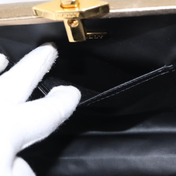 BALLY Chain Shoulder Bag Leather 2way Gold Auth 156487