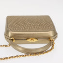 BALLY Chain Shoulder Bag Leather 2way Gold Auth 156487-6