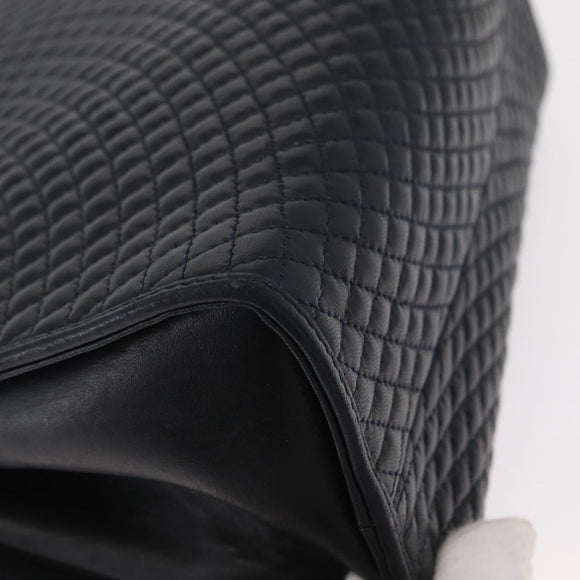 BALLY Shoulder Bag Leather 2way Navy Gold Auth 156489