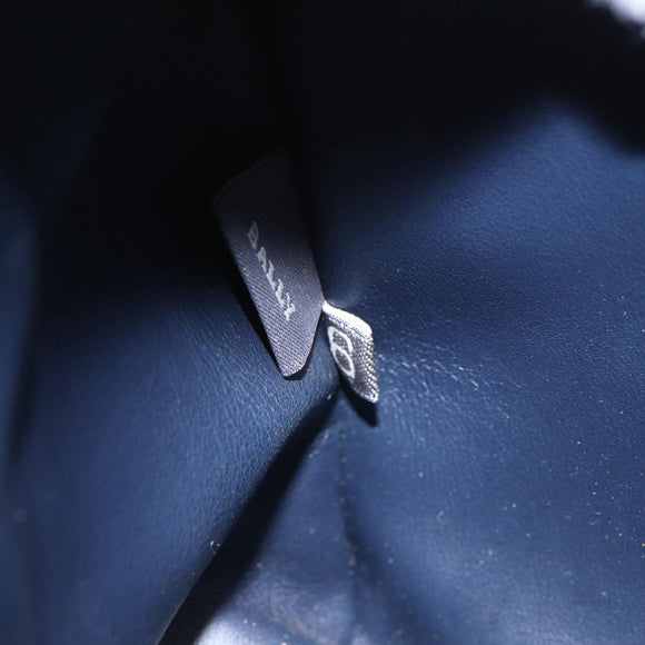 BALLY Shoulder Bag Leather 2way Navy Gold Auth 156489