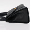 BALLY Shoulder Bag Leather 2way Navy Gold Auth 156489-4