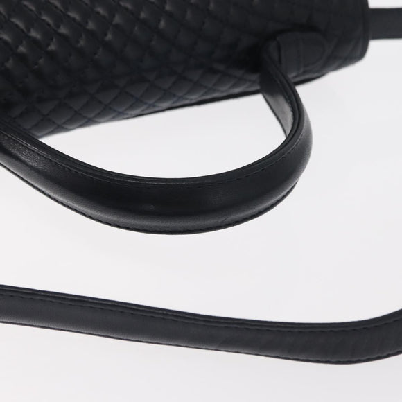 BALLY Shoulder Bag Leather 2way Navy Gold Auth 156489