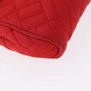 PRADA Chain Shoulder Bag Nylon Red Gold Auth 156490-10