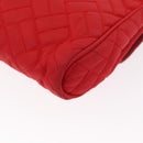 PRADA Schoudertas met Ketting Nylon Rood Goud Authenticatie 156490-16