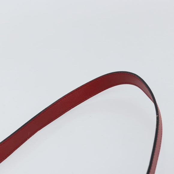 Christian Dior Shoulder Bag Leather Red Gold Auth 156491