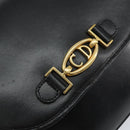 Christian Dior Shoulder Bag Leather Black Gold Auth 156492-14