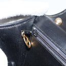 Christian Dior Shoulder Bag Leather Black Gold Auth 156492-20