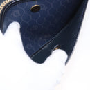 Christian Dior Honeycomb Canvas Chain Shoulder Bag PVC Navy Gold Auth 156493-11