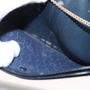 Christian Dior Honeycomb Canvas Chain Shoulder Bag PVC Navy Gold Auth 156493-12