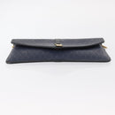 Christian Dior Honeycomb Canvas Chain Shoulder Bag PVC Navy Gold Auth 156493-5
