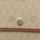 Christian Dior Honeycomb Canvas Chain Shoulder Bag PVC Beige Gold Auth 156494-17