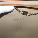 Christian Dior Honeycomb Canvas Chain Shoulder Bag PVC Beige Gold Auth 156494-11