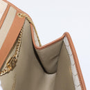 Christian Dior Honeycomb Canvas Chain Shoulder Bag PVC Beige Gold Auth 156494-18
