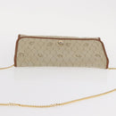 Christian Dior Honeycomb Canvas Chain Shoulder Bag PVC Beige Gold Auth 156494-6
