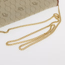 Christian Dior Honeycomb Canvas Chain Shoulder Bag PVC Beige Gold Auth 156494-7