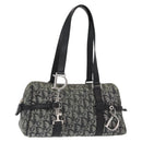 Christian Dior Trotter Canvas Hand Bag Black Silver Auth 156495-1