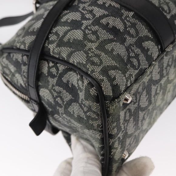 Christian Dior Trotter Canvas Hand Bag Black Silver Auth 156495