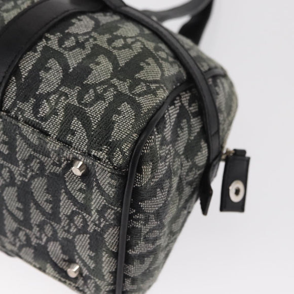Christian Dior Trotter Canvas Hand Bag Black Silver Auth 156495