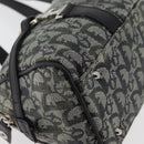 Christian Dior Trotter Canvas Handtas Zwart Zilver Auth 156495-16