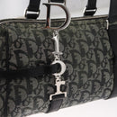 Christian Dior Trotter Canvas Hand Bag Black Silver Auth 156495-14
