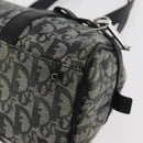 Christian Dior Trotter Canvas Handtas Zwart Zilver Auth 156495-17