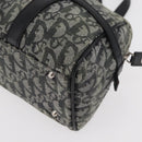 Christian Dior Trotter Canvas Handtas Zwart Zilver Auth 156495-10