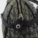 Christian Dior Trotter Canvas Handtas Zwart Zilver Auth 156495-19