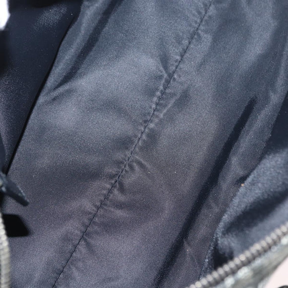 Christian Dior Trotter Canvas Hand Bag Black Silver Auth 156495