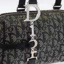 Christian Dior Trotter Canvas Handtas Zwart Zilver Auth 156495-11