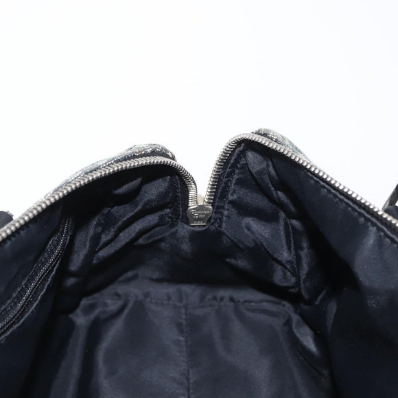 Christian Dior Trotter Canvas Hand Bag Black Silver Auth 156495