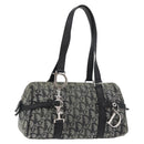 Christian Dior Trotter Canvas Handtas Zwart Zilver Auth 156495-1