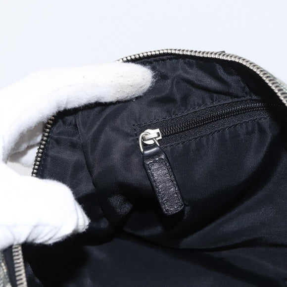 Christian Dior Trotter Canvas Hand Bag Black Silver Auth 156495