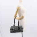 Christian Dior Trotter Canvas Hand Bag Black Silver Auth 156495-24