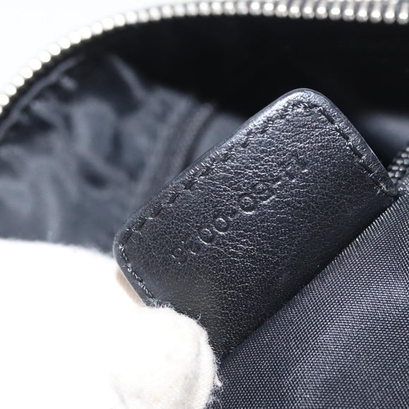 Christian Dior Trotter Canvas Handtas Zwart Zilver Auth 156495