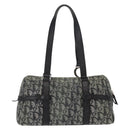 Christian Dior Trotter Canvas Hand Bag Black Silver Auth 156495-3