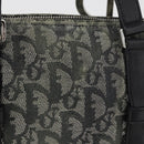 Christian Dior Trotter Canvas Handtas Zwart Zilver Auth 156495-3