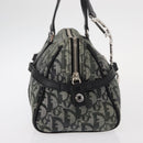 Christian Dior Trotter Canvas Hand Bag Black Silver Auth 156495-5