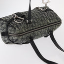 Christian Dior Trotter Canvas Hand Bag Black Silver Auth 156495-6