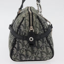 Christian Dior Trotter Canvas Handtas Zwart Zilver Auth 156495-6