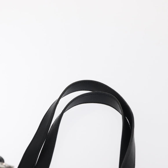 Christian Dior Trotter Canvas Hand Bag Black Silver Auth 156495