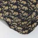 Christian Dior Trotter Canvas Shoulder Bag Navy Gold Auth 156496-14