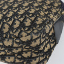 Christian Dior Trotter Canvas Shoulder Bag Navy Gold Auth 156496-15