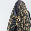 Christian Dior Trotter Canvas Shoulder Bag Navy Gold Auth 156496-10