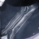 Christian Dior Trotter Canvas Shoulder Bag Navy Gold Auth 156496-12