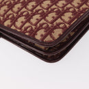 Christian Dior Trotter Canvas Chain Shoulder Bag Red Gold Auth 156497-14